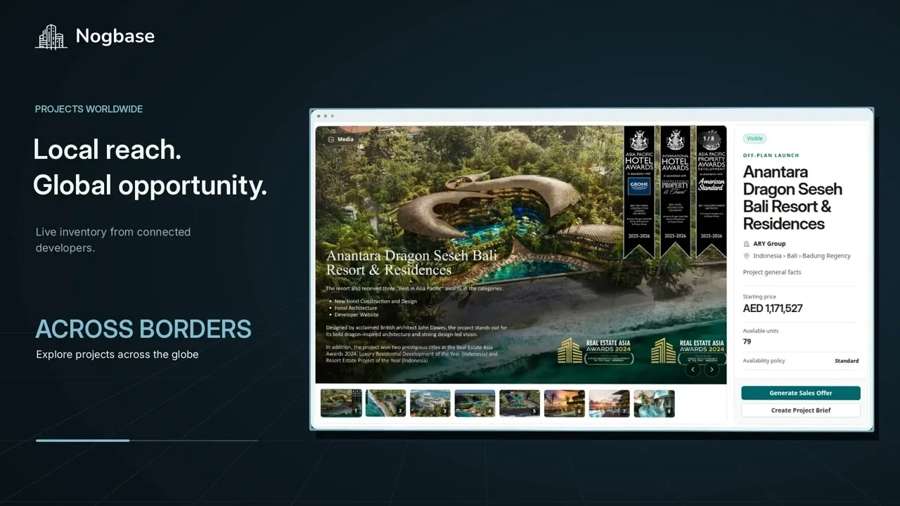 Nogbase showcase: global project inventory and the Bali project room